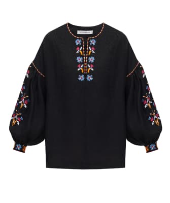 Black Poltava women's blouse